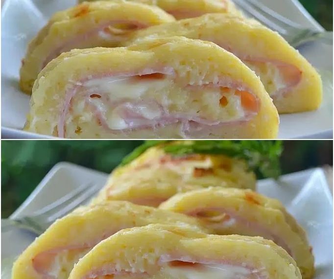 Super leckere herzhafte Roulade mit Schinken und Käse