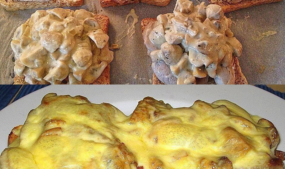 Jägertoast mit Käse überbacken, zum Sattessen – megalecker und so einfach zubereitet