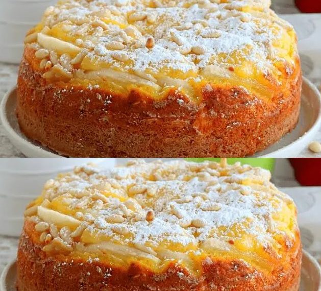 Schweizer Apfelkuchen mit Pudding