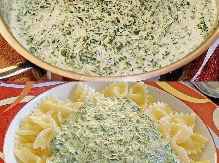 Spinat Frischkäse Soße, die beste Sauce der Welt!