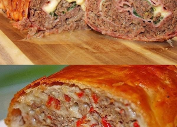 Käse hackbraten in Blätterteig