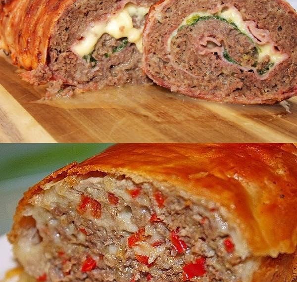 Käse hackbraten in Blätterteig