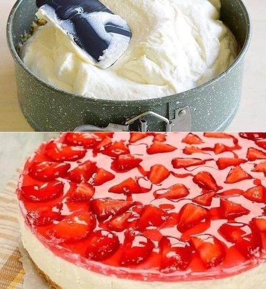 Ultracremiger Erdbeer Käsekuchen ohne Backen