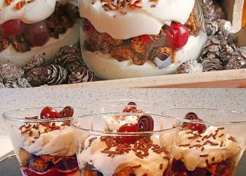 Weihnachtliches Lebkuchen Schicht Dessert, die Gäste werden begeistert sein 