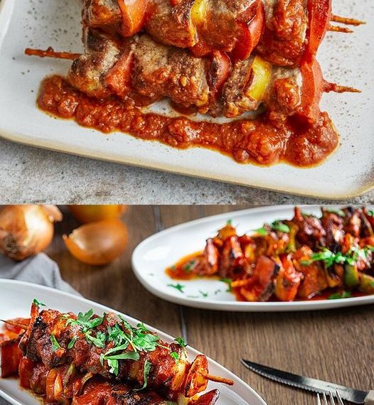 Schaschlik mit selbstgemachter Schaschliksoße