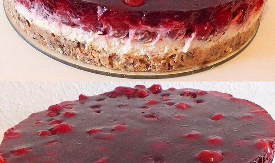 Ich nehme 2 Glas Sauerkirschen und 500g Schmand für die Prinzenrolle Torte 