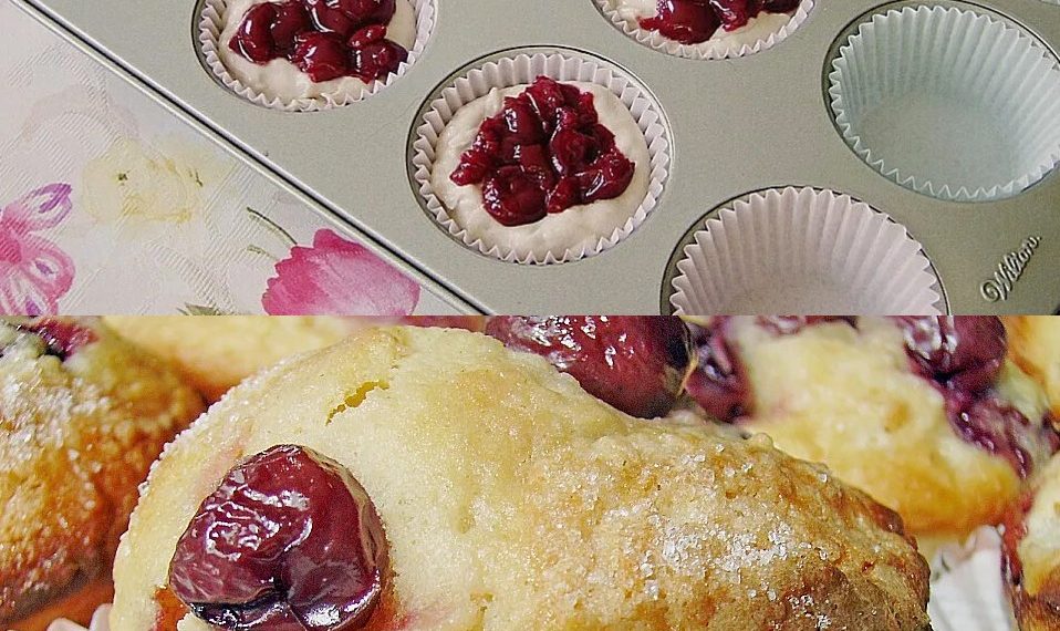 EXTRA saftige Muffins mit Kirschen, die machen mich veruckt!