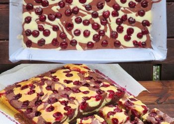 Kirschkuchen vom Blech ich nehme nur 1 Glas Sauerkirschen