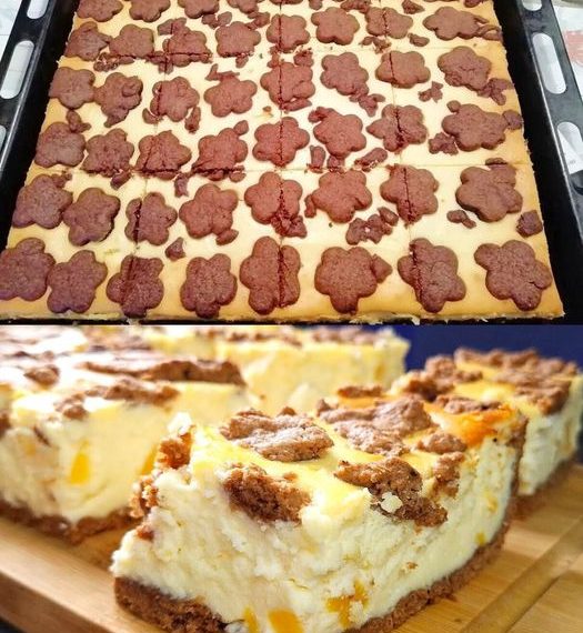 Verühren sie 1 kg Magerquark mit 350g Butter, Blechkuchen in 20 Minuten gebacken