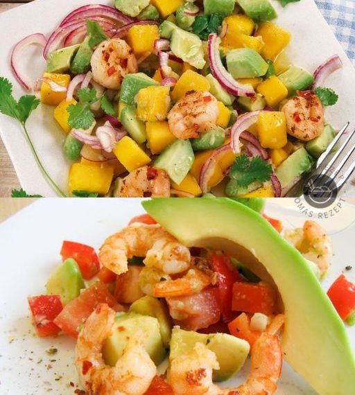 Garnelensalat mit Avocado und Mango