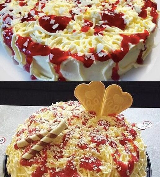 Erdbeer Spaghettieis, bleibt Tagelang frisch und saftig