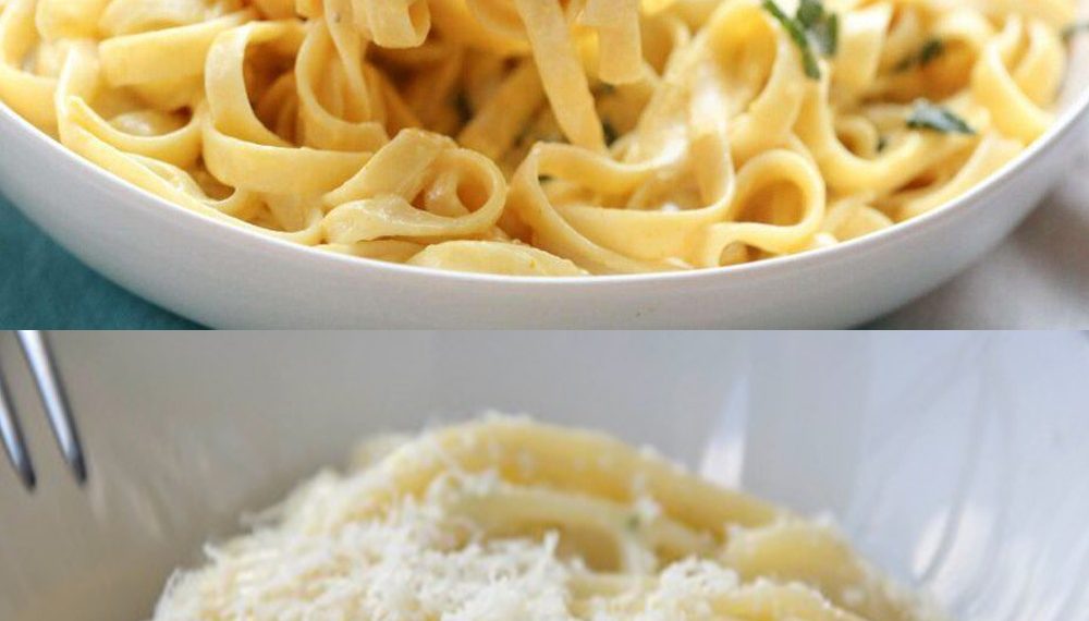 Nudeln in cremiger Knoblauch Käsesauce, blitzschnell zubereitet!