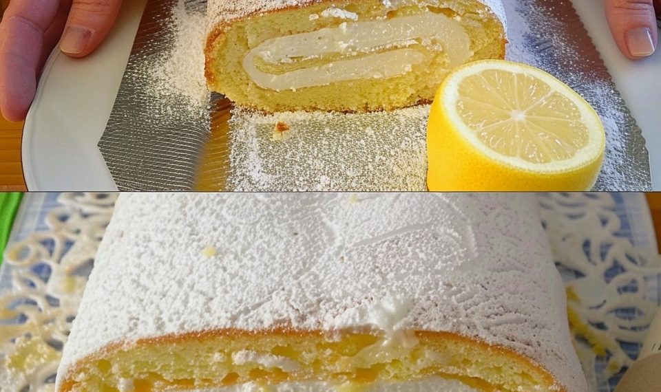 Erfrischende Biskuitrolle Mit Zitronen, Perfekt Für Den Sommer!