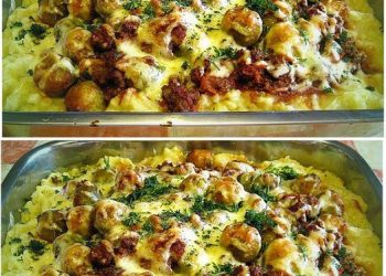 Rosenkohlauflauf mit Hackfleisch und Kartoffeln