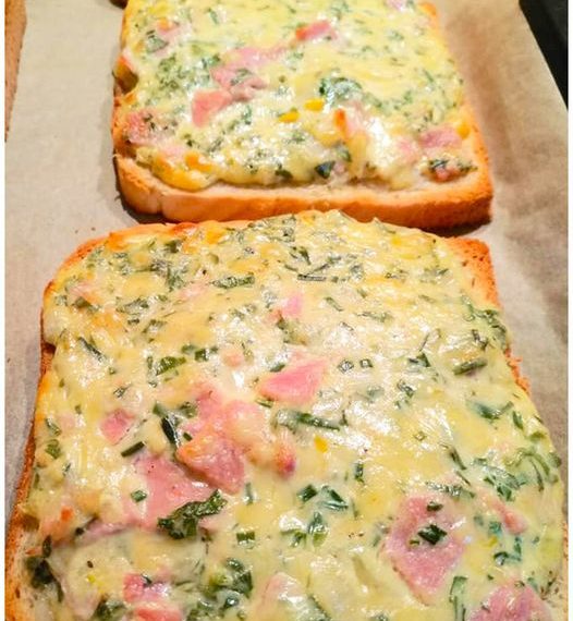 Flammkuchen Toast mit Kase