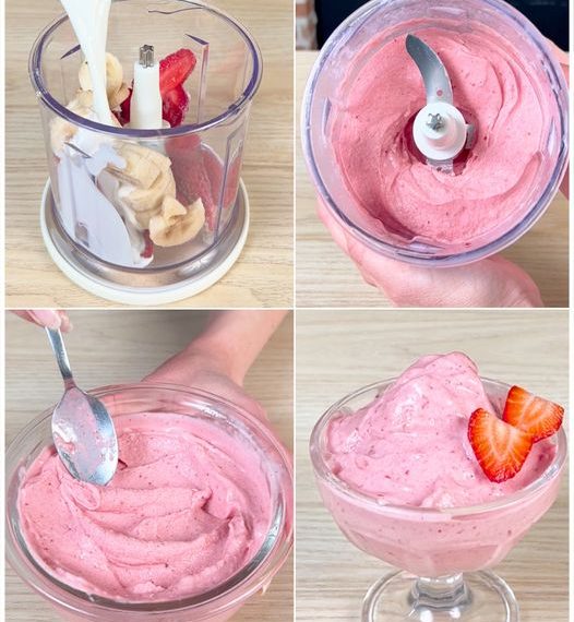 Erdbeercreme in Sekundenschnelle zubereitet nur