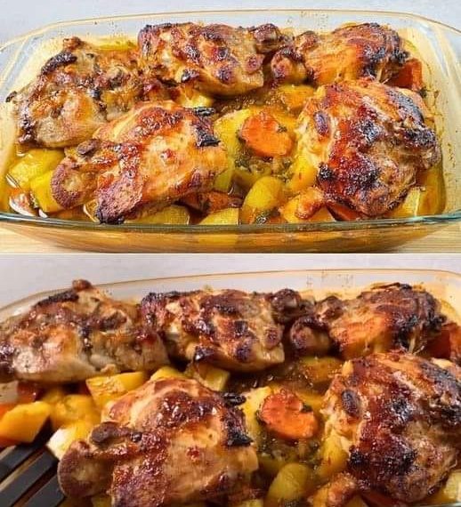 Hähnchenschenkel und Kartoffeln – ein köstliches Gericht