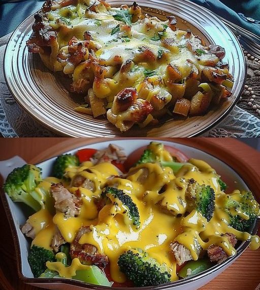 Gyrosauflauf mit Knoblauch und Sauce Hollandaise