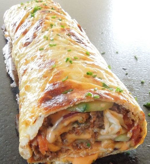 Hackfleisch Käse Rolle