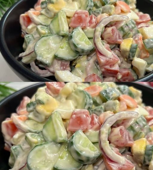Rezept für Honig-Mayo-Gurkensalat