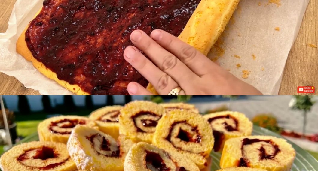 Diese Himbeerroulade hat alle Rekorde gebrochen, in 15 Minuten fertig!