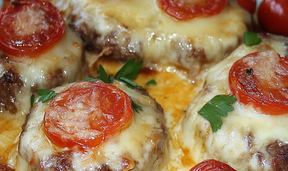 Leckere Hackfleischnester mit Gouda und Tomaten