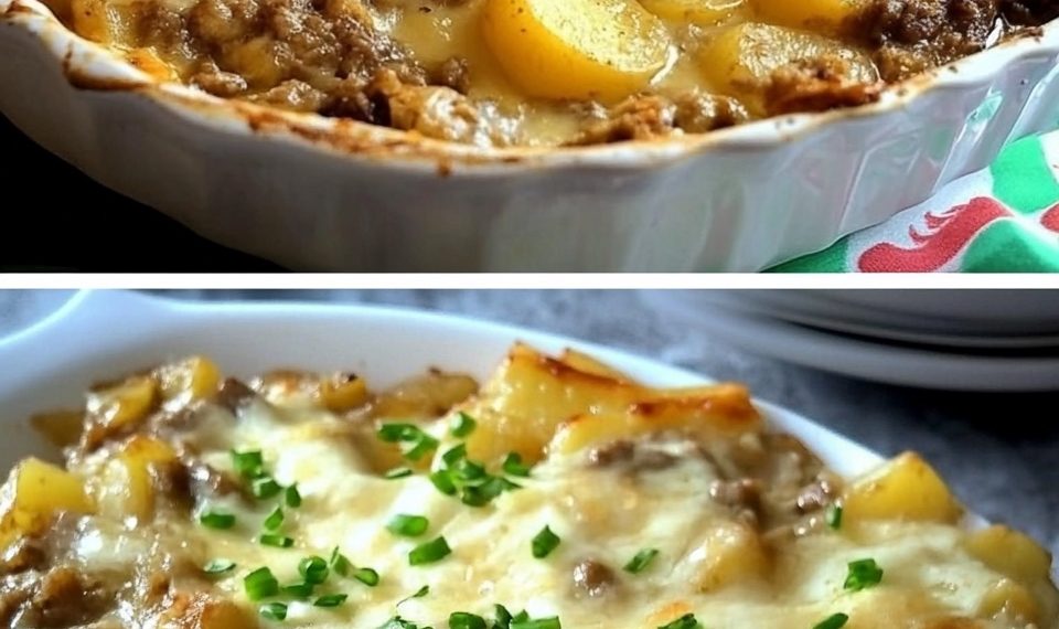 Kartoffel Hack Auflauf in Käsesoße