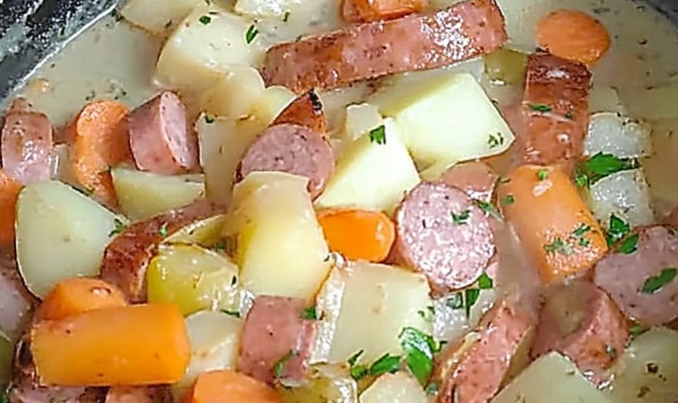Kohlrabieintopf mit Wurst schnell und preiswert