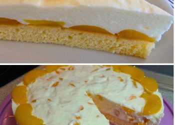  Nusskuchen mit Pfirsichcreme