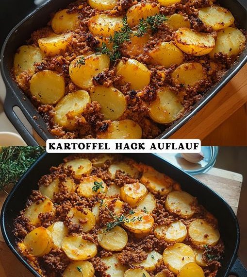 KARTOFFEL HACK AUFLAUF, KÖSTLICHES ABENDESSEN FÜR DIE GANZE FAMILIE 