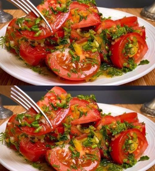 Italienischer Tomatensalat mit Knoblauch