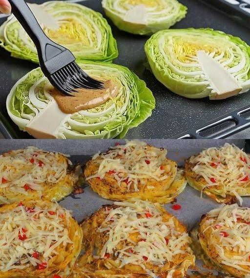 Gebackener Kohl mit Käse und Sahnesauce