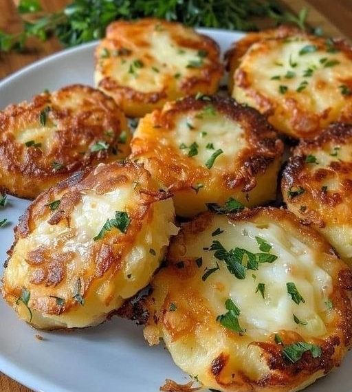 Gebackene Kartoffelscheiben mit Käse: