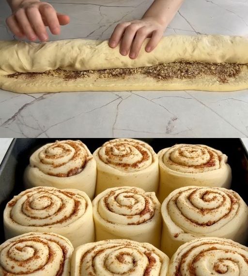 Weiche und flauschige Zimt-Walnuss-Brötchen mit Frischkäse-Zuckerguss