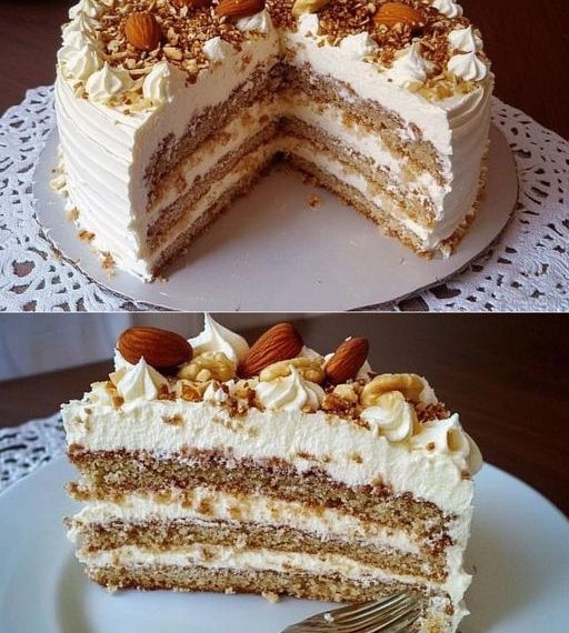 Sahne Nusstorte mit 220 g Nüssen Suchtfaktor Garantiert