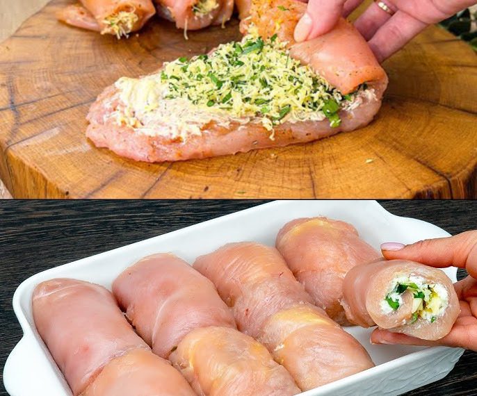 Hähnchen Käse Röllchen mit nur 4 Zutaten gelingt immer!