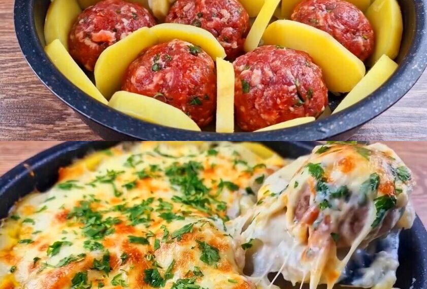 Woow Supersaulecker, Käse-Fleischbällchen mit Kartoffeln!