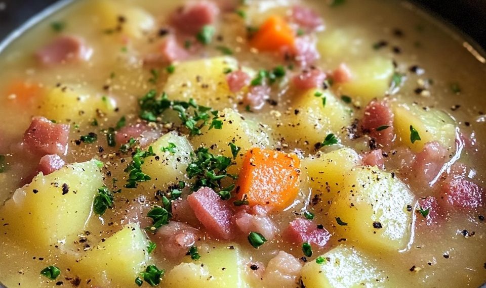 Kartoffelsuppe mit Speck und Lauch 