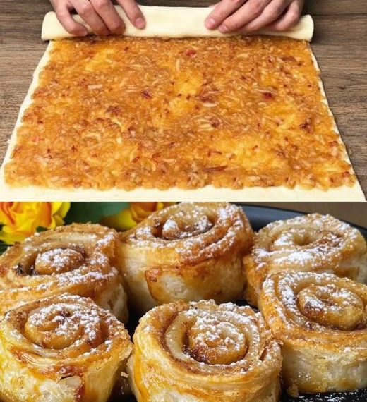 Wenn Sie Blätterteig haben, reibe einfach 3 Äpfel in 10 Minuten fertig!