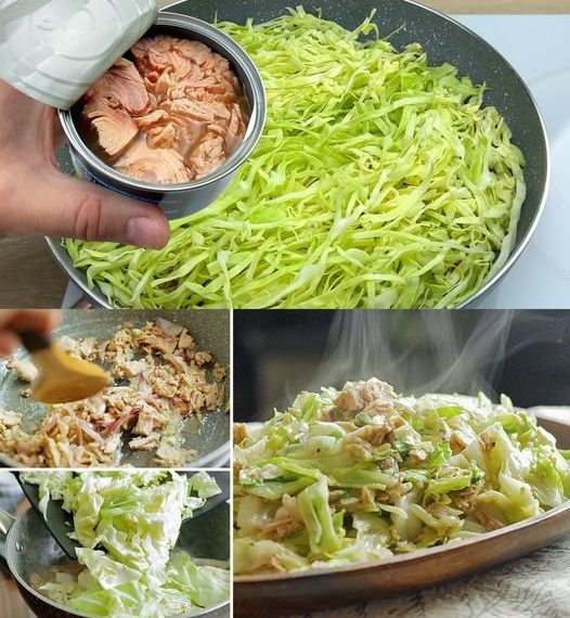 Sie brauchen nur 3 Zutaten und 15 Minuten, Chinakohl mit Thunfisch