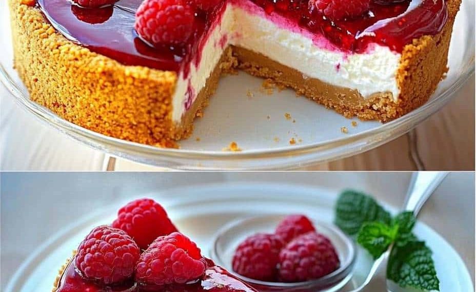 Himbeer Käsekuchen mit mehr als 100g Protein