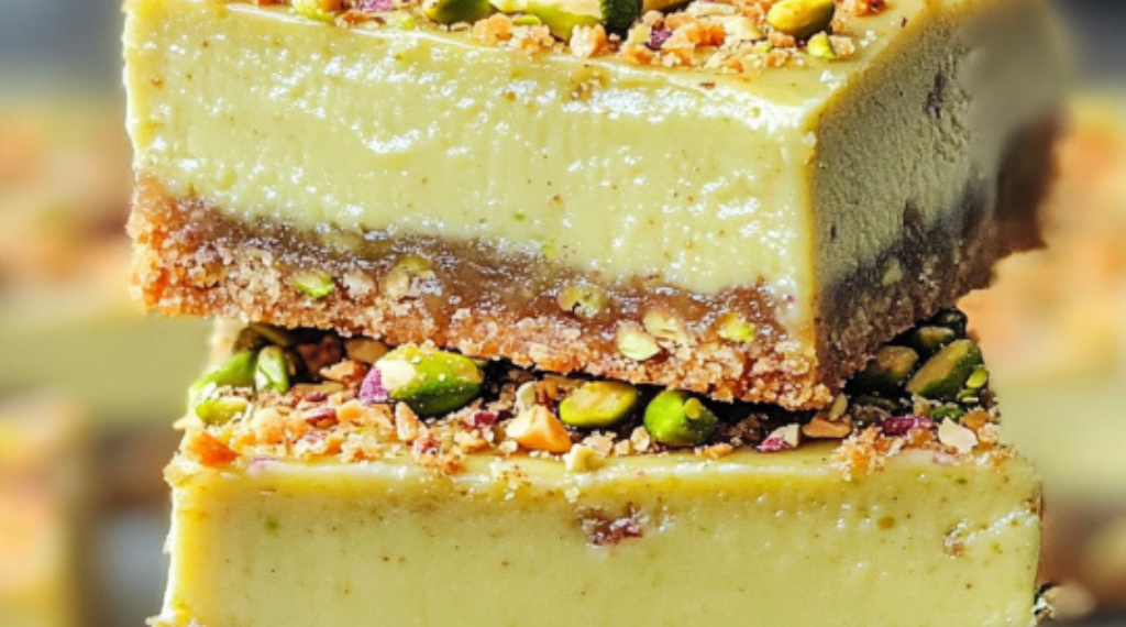 Cremige Pistazien-Käsekuchen-Riegel