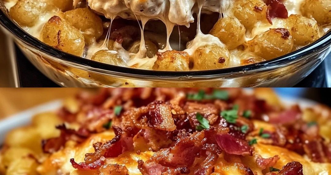 Hähnchen-Kartoffel-Auflauf mit „Bacon“ und Ranch-Dressing 