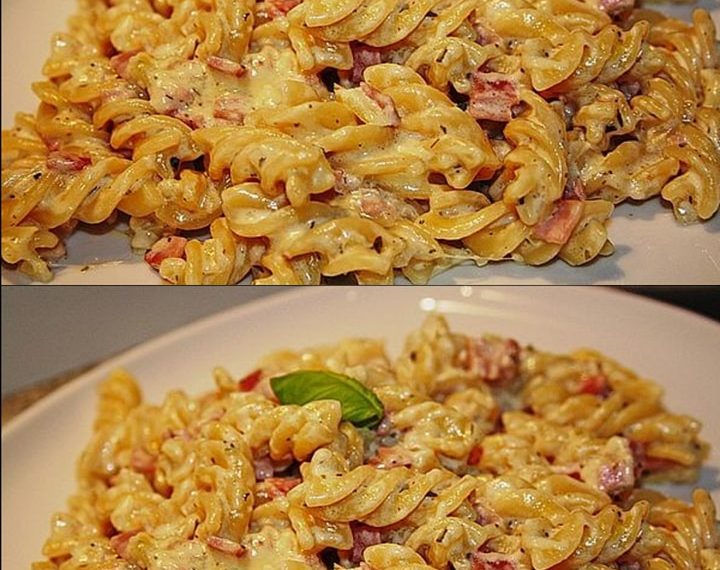 Schmand – Schinken Nudeln 