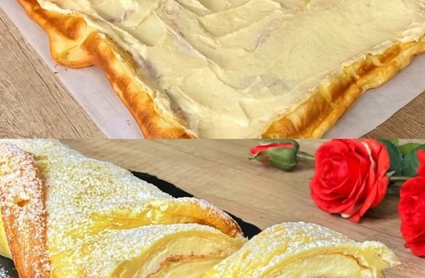 Pfannkuchen Rollen mit Joghurt Creme Füllungg
