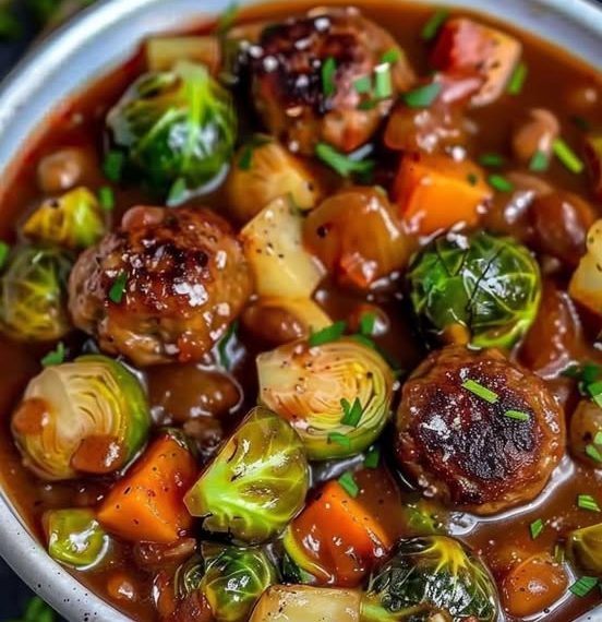 Der Wahnsinn schmeckt sooo gut, Rosenkohleintopf mit Hackbällchen