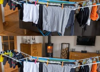 Dank des Geheimnisses dieser Großmutter trocknet die Wäsche im Winter in Rekordzeit