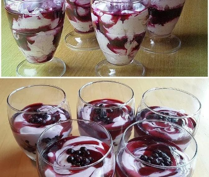 Leckere heidelbeer-Mascarpone Dessert