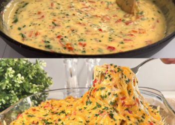 Cremiger Spaghetti-Auflauf aus dem Ofen