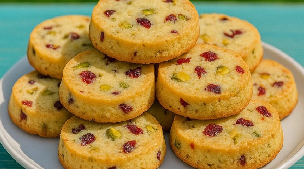 Cranberry-Pistazien-Shortbread-Kekse